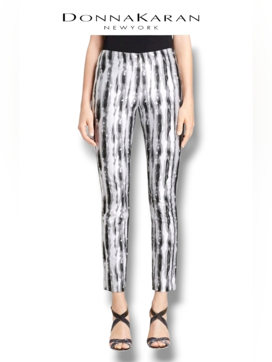 Donna Karan Pants - Donna KARAN Black Label Painterly Splattered Stripe Trousers Size US 14 | FR 44